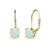 Yellow Gold Flashed Sterling Silver 6mm Round-Cut Synthetic Opal Leverback Earrings