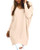 StyleDome Women's Long Sleeve V Neck Pullover Tunic Tops Casual Loose Knit Blouse Beige S