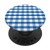 Large Biscayne Bay Blue Gingham Check Square Pattern PopSockets PopGrip: Swappable Grip for Phones  and  Tablets