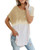 Yanekop Womens Tie Dye Printed T Shirt Casual Short Sleeve Tunic Color Block Shirt Tops(Beige,2XL)