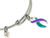 Suicide Awareness Ribbon Bangle: Teal and Purple Awareness Ribbon