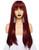 Anogol Hair CapplusLayered High Temperature Synthetic Wig Wine Red Wigs With Bangs Fringe Long Natural Wavy Lolita Cosplay