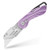 FANTASTICAR Folding Utility Knife Gift Box Cutter Lightweight StreamlineType Body with 5-Piece Extra Blades (Purple)