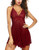 Avidlove Lingerie for Women Valentine's Lace Babydoll Halter Chemise V Neck Nightgown Sexy Sleepwear Nightdress Wine Red