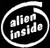 Alien Inside Decal Vinyl Sticker|Cars Trucks Vans Walls Laptop| White |5.5 x 5.25 in|CCI1101