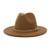 Lisianthus Women Classic Felt Fedora Wide Brim Hat with Belt Buckle Khaki