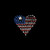 ETDesign E07399 Stud USA Heart Iron On Hot Fix Transfer Patch/Face Mask Patch/Face Protection Cover Patch -