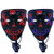 2 Pcs Halloween Mask, Halloween Light Up Mask EL Wire Scary Mask Cosplay Led Costume Mask for Festival Party (RedplusBlue)