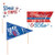 Amscan Patriotic Pennant Picks, 9 in. x 8 in, Multicolor