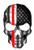 K9King Firefighter Sticker Thin Red Line Skull Subdued American Flag Sticker. 6 x 4 inch Reflective Firefighter Support Decal