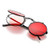COASION Vintage Round Flip Up Sunglasses for Men Women Juniors John Lennon Style Circle Sun Glasses(Black Frame/Red Lens)