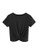 MakeMeChic Women's Summer Crop Top Solid Short Sleeve Twist Front Tee T-Shirt Black M