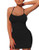 Mizoci Women's Basic Spaghetti Strap Tank Dress Sexy Sleeveless Bodycon Mini Club Dress,Small,Black