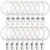 LLPJS 40 Pack Metal Curtain Rings with Clips, Drapery Clips with Rings, Curtain Rod Clips Hooks, Decorative Windows Hanging Curtain Hangers, 1.5 Inch Interior Diameter, White