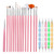Amoin Nail Brushes, Nail Art Brush Kit, Nail Art Design Tools, 15Pcs Nail Brush Painting Pen with 5Pcs Dotting Pen