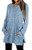 Womens Casual Long Sleeve Round Neck Pocket T Shirts Blouses Sweatshirts Tops Sky Blue XXL