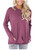 onlypuff Loose Fit Shirts for Women Pockte T Shirt Casual Tunic Tops Wine Red S