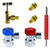 Youxmoto 3-in-1 AC R134A Freon Charging Tool Kit with Adjustable Valve 2pcs AC R134A Adapters Quick Couplers 1 Can Tap Valve with Tank Adapter and 1 Classic Valve Core Remover