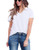 liher Womens Tee Shirts Basic V Neck Short Sleeve Summer Solid Tops Blouses White
