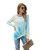 N/P Women's Tie Dye Printed Long Sleeve Shirts Casual Loose Tunic Tops Twist Round Neck Blouse Yellow S