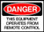onepicebest OSHA Danger Metal Sign This Equipment Operates from Remote Control Danger OSHA/ANSI Metal Sign, 8 X 12 Inch