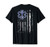 Thin White Line EMS EMT Paramedic American Flag Back Print T-Shirt