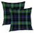 Batmerry Geometric Pillow Covers 18x18 Inch Set of 2, Tartan Fabric Green Plaid Tartan Blue Black Check Scottish Yellow Double Sided Decorative Pillows Cases Throw Pillows Covers