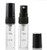 6Pcs Mini Clear Glass Empty Refillable Portable Fine Mist Perfume Sample Vials Measuring Bottle Container Essential Oils Aromatherapy Bottle Pump Spray Bottle with Black Cap (3ml)