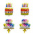 4 Pcs Large Candle cake and Colour Foil Balloons 34 Inch Happy Birthday Balloon Mylar Balloon Happy Birthday Banner Balloons Birthday party decoration