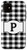 iPhone 11 Black and White Buffalo Plaid Monogram Letter P Initial Gift Case