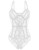 Women Lingerie Snap Crotch One Piece Lace Teddy Bodysuit Babydoll Chemise Sleepwear White L