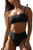 High Waisted Bandeau Bikini for Women High Cut Cheeky Swimsuits Crop Top Two Piece Tie Straps Bathing Suits