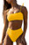 High Waisted Bandeau Bikini for Women High Cut Cheeky Swimsuits Crop Top Two Piece Tie Straps Bathing Suits