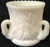 Toothpick Holder - 3 Handled Swan - Milk Glass - American Made