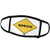 3dRose Henrik Lehnerer Designs - Illustrations - Yellow Warning Sign with The Writing SMOG on White Background. - Face Masks (fm_240395_2)