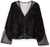 BCBGeneration Women's Mesh Contrast Tie Top, Black, XX-Small