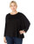 Karen Kane Women's Asymmetric Cape TOP, Black, Large
