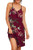 PrinStory Women's V Neck Sleepwear Loose Nightgown Pajama Dress Soft Nightshirt Sleeveless Nightdress Short Chemise US Large FP Wine Red