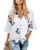 KILIG Womens Bell Sleeve Tops Casual Summer V Neck Shirts Button Tie Front Blouses(Floral01,L)