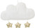 NoJo Cloud/Stars Soft Shaped Velour Wall Decor, White/Gold