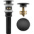 FRUD Pop Up Sink Drain with Overflow, Bathroom Faucet Vessel Vanity Sink Drain Detachable Basket Stopper, Built-In Anti-Clogging Drain Strainer Assembly, Matte Black