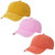 3 Pack Vintage Washed Adjustable Cotton Baseball Caps Men and Women, Unstructured Low Profile Plain Classic Dad Hat Yellow Pink Orange