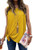 MODARANI Casual Sleeveless Tunic Top for Women Loose Tank Top Yellow Solid Color Comfy Shirts Large