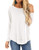 Youdiao Women's Long Sleeve Tops Side Split Round Neck Casual T-Shirts Loose Tunic Tops Blouses White XXL
