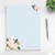 Personalized Notepad - Women's Writing Pad - Custom Floral Notepad - Rose Flower Desk Pad - Stationery 5X8 Or 8X10.5