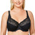DELIMIRA Women's Plus Size Full Coverage Underwire Unlined Cotton Lace Bra Black 42H