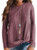 Neineiwu Womens Casual Tops Long Sleeve Cute Twist Knot Waffle Knit Shirts Blouse (X-Large, Mauve Red)
