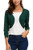 Womens Trendy Bolero Shrug Open Front Cropped Cardigan 3/4 Sleeves Short Coat/Sweater (S, Dark Green)