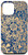 iPhone 12 mini Blue Yellow Mandala Pattern Dark Navy Henna Flower Design Case