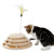 Made4Pets 3-Layer Wooden Cat Toy, Cat Turntable with Cat Balls, Cat Toy Feather Stick